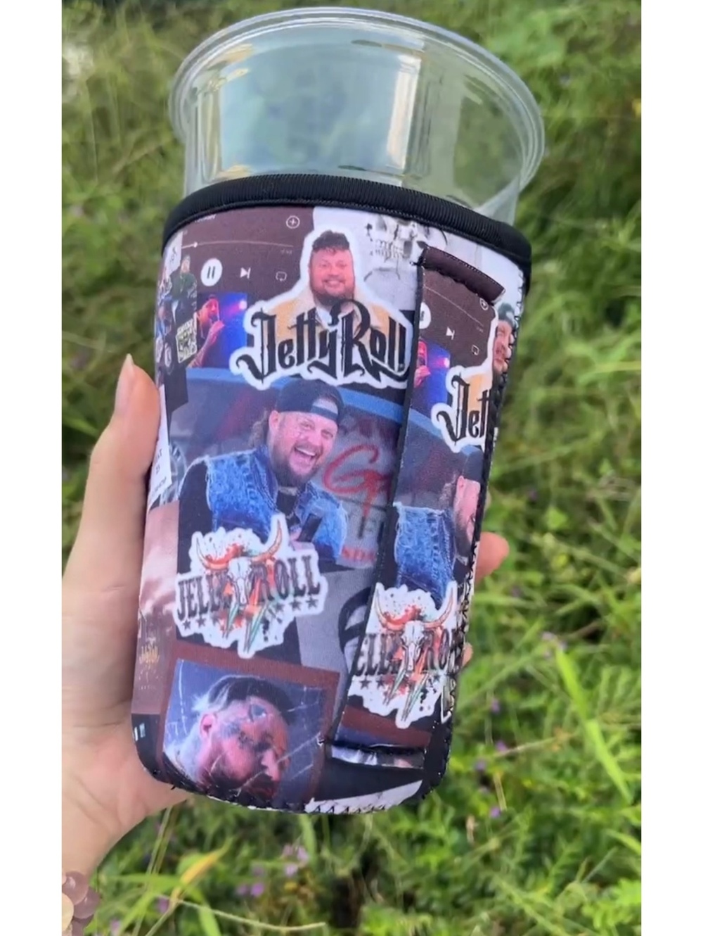Jelly Roll Themed Neoprene Drink Sleeve with handle